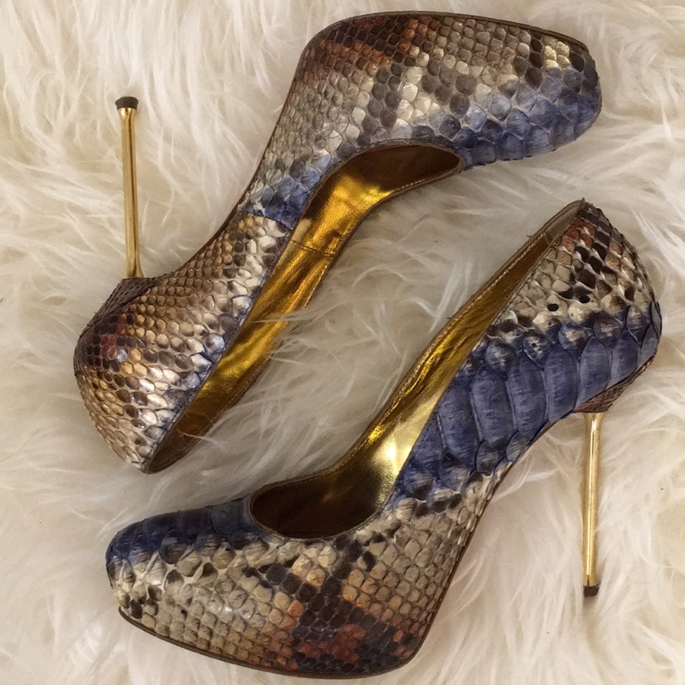 Authentic Python Snakeskin Francesco Sacco Heels